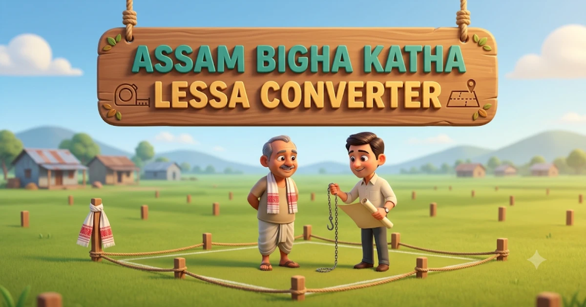 Assam Land Unit Converter (Bigha-Katha-Lessa to Sq Ft)